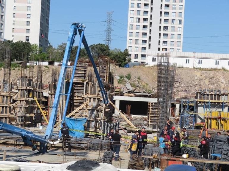 Ataşehirde devrilen beton mikser pompasının çarptığı işçi hayatını kaybetti
