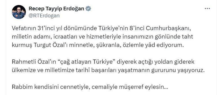 Cumhurbaşkanı Erdoğan, Turgut Özalı andı