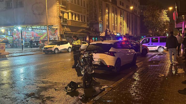 İzmirde otomobille çarpışan motosikletli ağır yaralandı