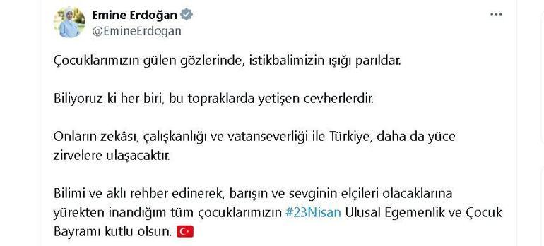 Emine Erdoğandan 23 Nisan mesajı