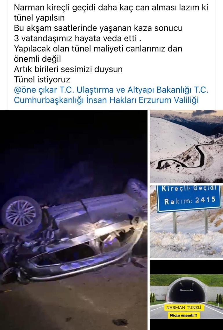 Erzurumda otomobil dereye yuvarlandı: 3 ölü, 2 yaralı
