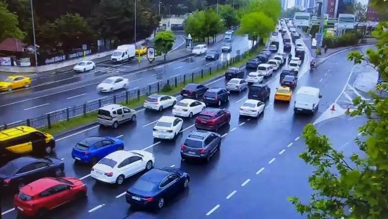 Beşiktaş’ta 8 aracın karıştığı zincirleme kazanın görüntüsü ortaya çıktı