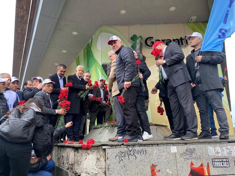 TÜRK-İŞ, Kazancı Yokuşu’na karanfil, Taksim Meydanı’na çelenk bıraktı