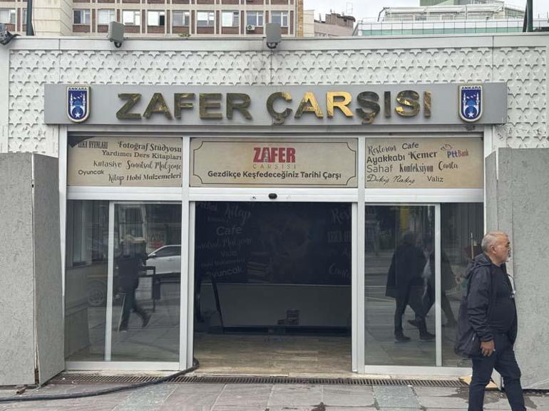 Ankarada sağanaktan Zafer Çarşısı da etkilendi