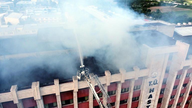 Trakya Üniversitesi Tıp Fakültesi Hastanesinin çatısında çıkan yangın kontrol altına alındı