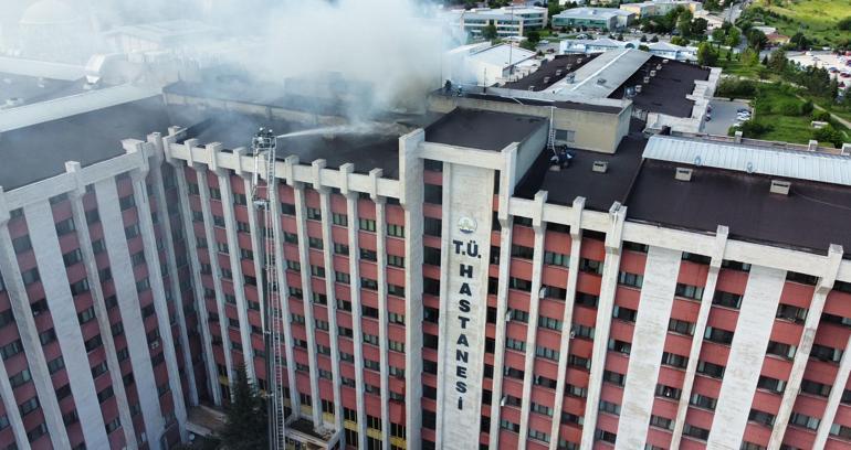 Trakya Üniversitesi Tıp Fakültesi Hastanesinin çatısında çıkan yangın kontrol altına alındı