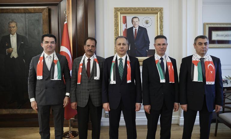 İçişleri Bakanı Yerlikaya, Filistin Büyükelçisi Mustafa ile görüştü