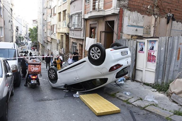 Şişlide kontrolden çıkan otomobil takla attı