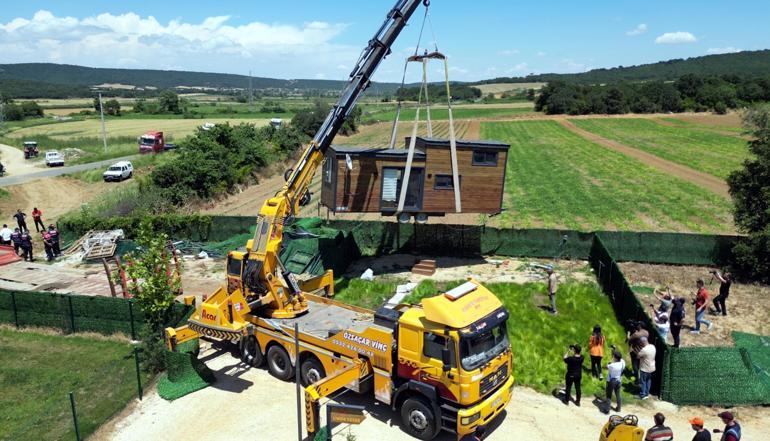 Edirnede tiny houseların kaldırılmasına başlandı