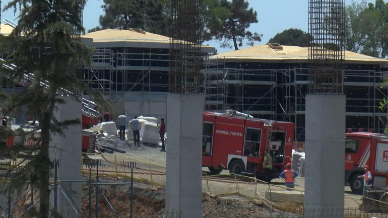 Sancaktepe’de hastane inşaatında yangın