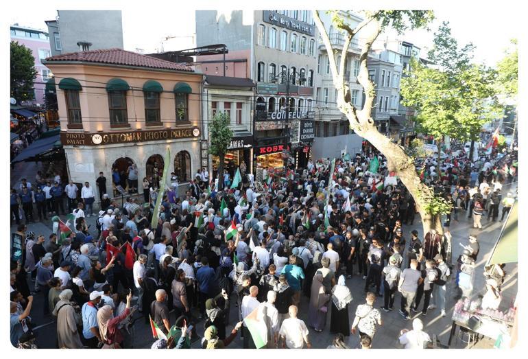 İstanbul’da Gazze’ye destek yürüyüşü düzenlendi