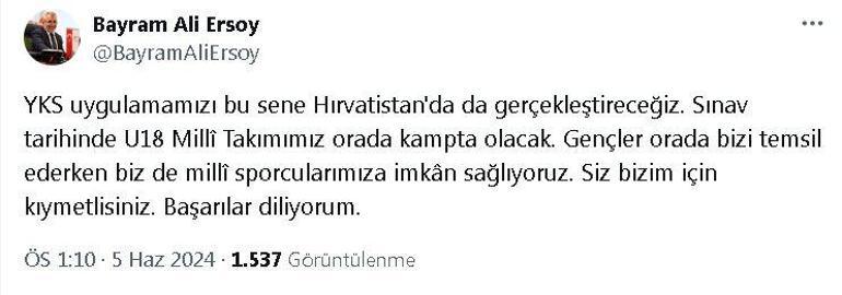 U18 Milli Takımı sporcuları, YKSye Hırvatistanda girecek