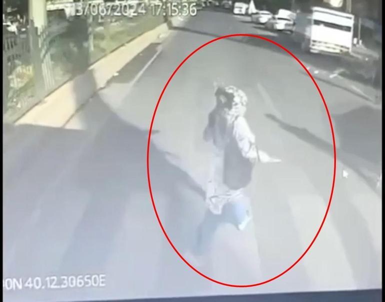 Diyarbakırda otobüsün çarptığı kadın öldü; kaza kamerada