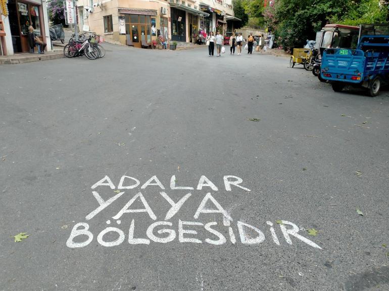 Adalarda polis ile vatandaşlar arasında minibüs arbedesi