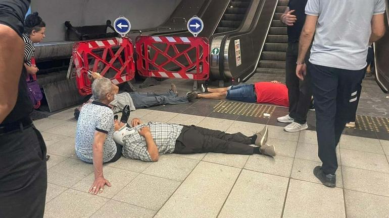 İzmir metrosundaki merdiven arızası kaynaklı kaza kamerada