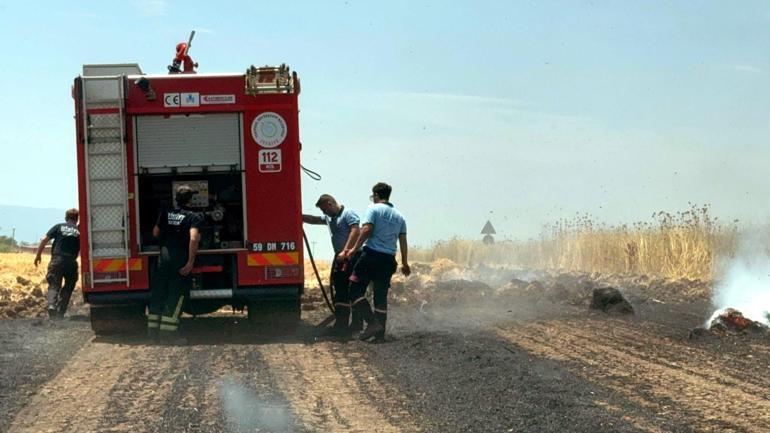 Tekirdağda iki ayrı anız yangınında 500 dönüm tarım alanı zarar gördü