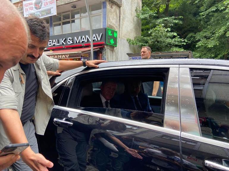 Cumhurbaşkanı Erdoğandan memleketi Rizede komşu ziyareti