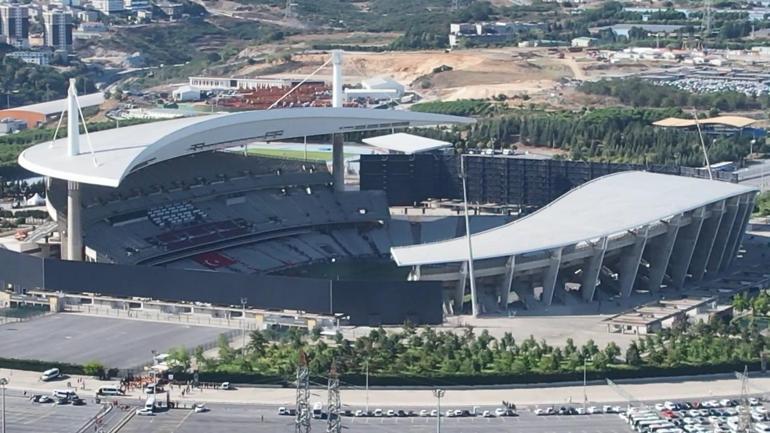 Süper Kupa finali için taraftarların Olimpiyat Stadına ulaşması havadan görüntülendi