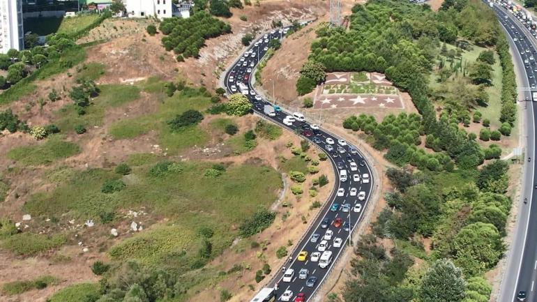 Süper Kupa finali için taraftarların Olimpiyat Stadına ulaşması havadan görüntülendi