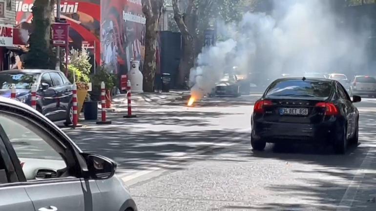 Sarıyerde yeraltı elektrik kablolarının alev alev yandığı anlar kamerada