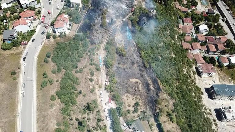 Kocaelide ağaçlık ve çalılık bölgede yangın; 60 dönüm alan zarar gördü