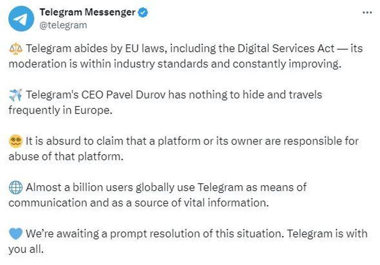 Telegram: Durov’un saklayacak hiçbir şeyi yok