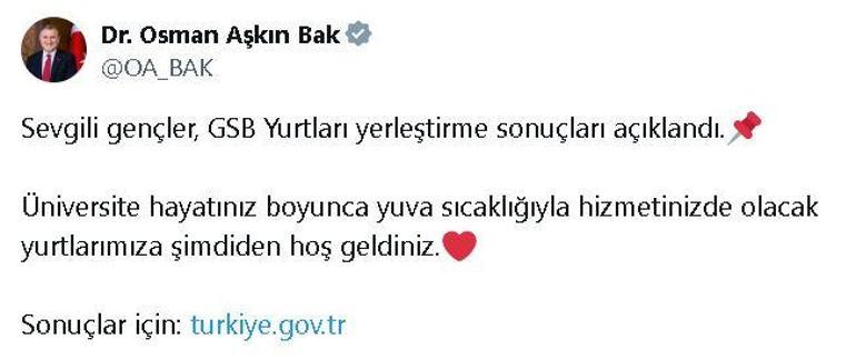 KYK yurt başvuru sonuçları açıklandı