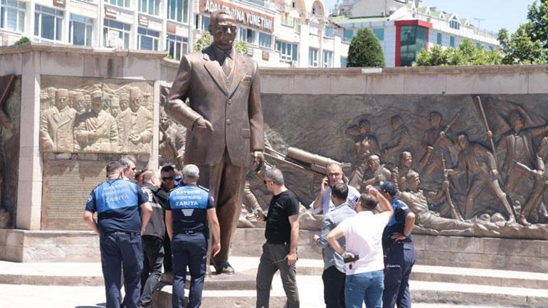 Atatürk Anıtına balta ile saldıran dayı ile yeğenin akıl sağlığı yerinde çıktı