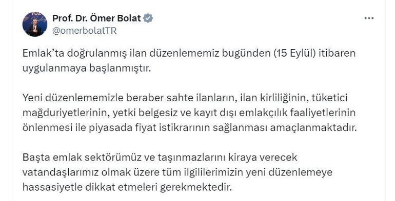 Emlakta doğrulanmış ilan düzenlemesi başladı