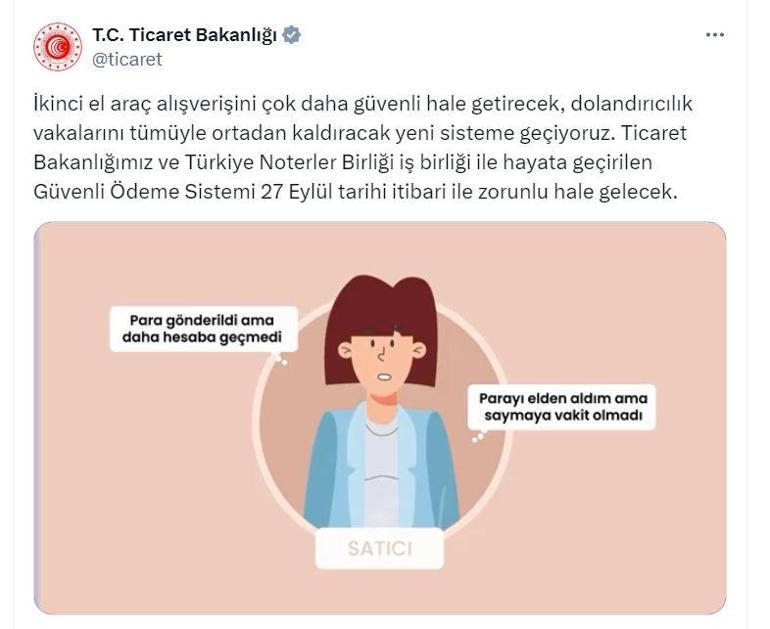 İkinci el araç satışında Güvenli Ödeme Sistemi zorunlu hale gelecek