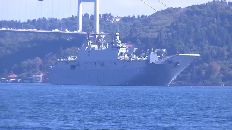 TCG Anadolu ve 15 savaş gemisi boğaz geçişi gerçekleştirdi