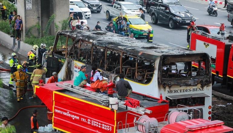 Tayland’da anaokul öğrencilerini taşıyan otobüs yandı: 16 çocuk ve 3 öğretmen hayatını kaybetti