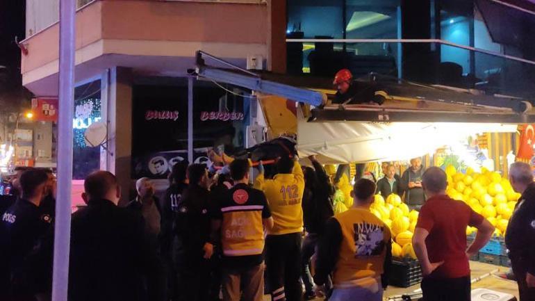 6ncı kattaki balkondan manavın brandasına düşen kadın, eşine kızıp kendisini boşluğa bırakmış