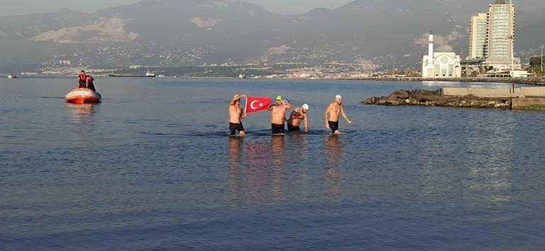 Hatayda 4üncü İskenderun Körfezi Açık Deniz Yüzme Maratonu tamamlandı