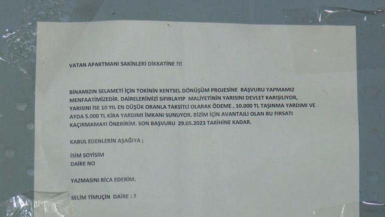 Bayrampaşada 60 yıllık 38 daireli binadan beton parçaları dökülüyor