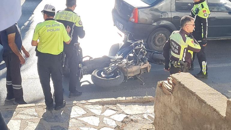 Bodrum’da ceza yazılan motosiklet sürücüsü polis motosikletini devirdi, o anlar kamerada