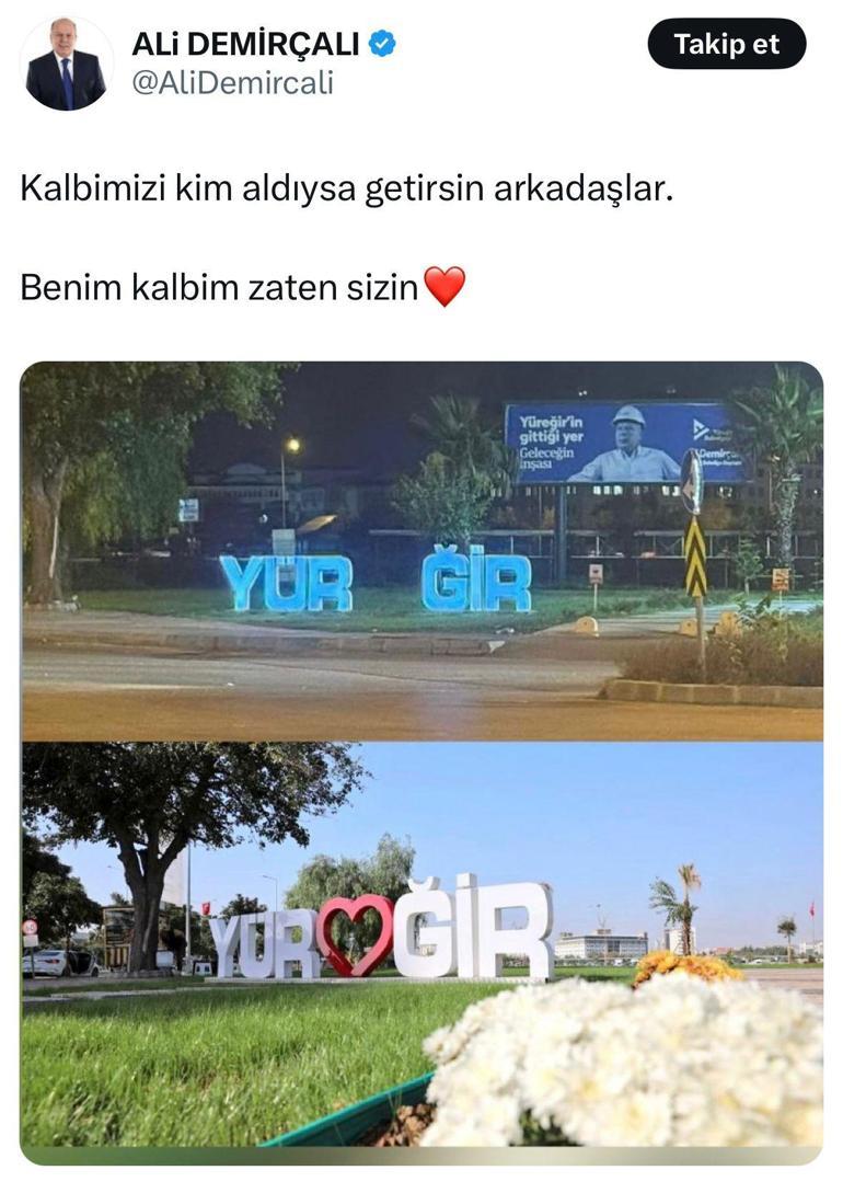 Adanada belediyenin parka yerleştirdiği logodaki kalp çalındı