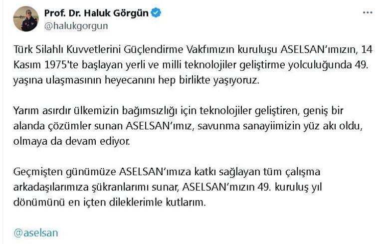 Haluk Görgün: ASELSANımız, savunma sanayiimizin yüz akı oldu, olmaya da devam ediyor