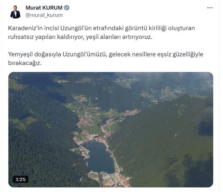 Uzungölün çevresi kaçak yapılardan temizlenecek