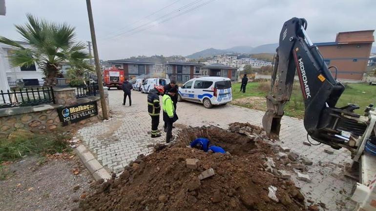 İş makinesi doğal gaz borusunu deldi; yangın çıktı