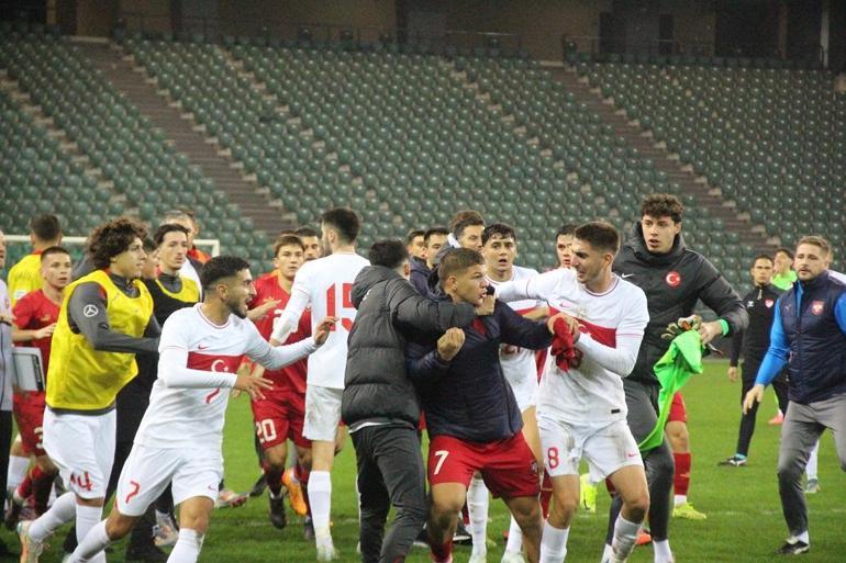 Türkiye U21 - Sırbistan U21 maçının ardından arbede yaşandı