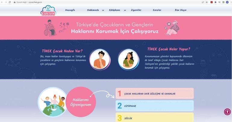 Türkiye İnsan Hakları ve Eşitlik Kurumundan çocuk internet sitesi