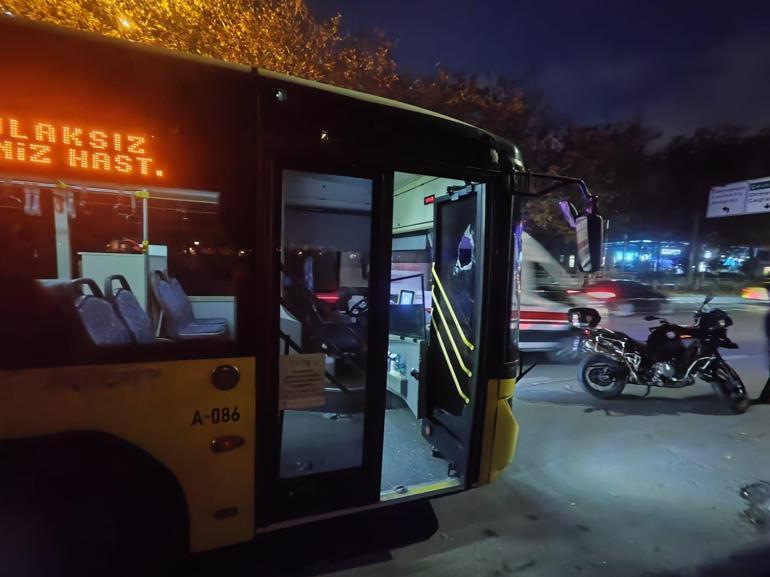 Beyoğlunda İETT otobüsü şoförüne kaldırım taşlı saldırı