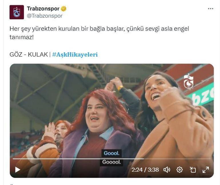 Trabzonspor’dan Şeyma öğretmene duygusal video; maçı avuç içinde yaşadı