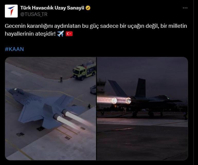 TUSAŞın KAAN paylaşımında, Afterburner detayı: Bir milletin hayallerinin ateşi