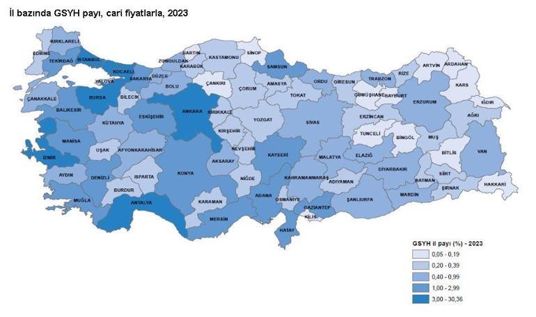 TÜİK: GSYHden en yüksek payı İstanbul aldı