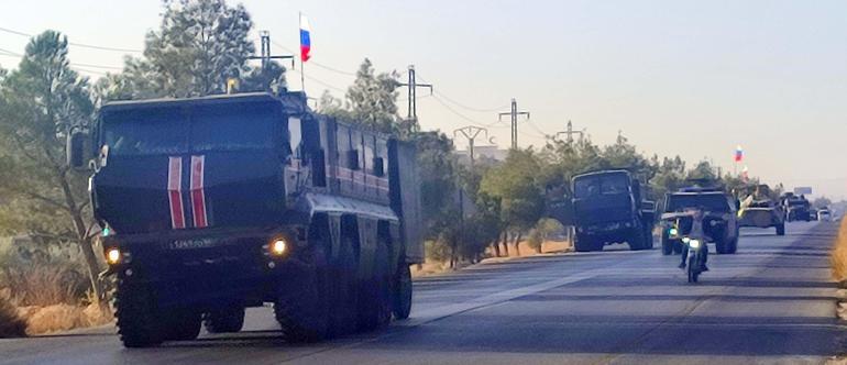 Rus askerlerinin Şam’dan çıkışını DHA ekibi görüntüledi