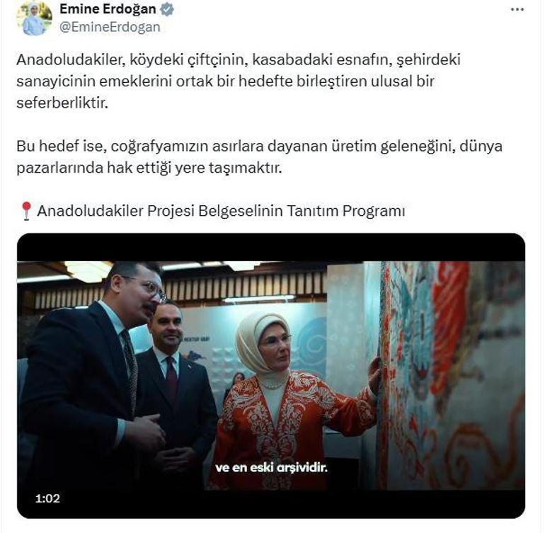 Emine Erdoğan: Anadoludakiler ulusal bir seferberliktir