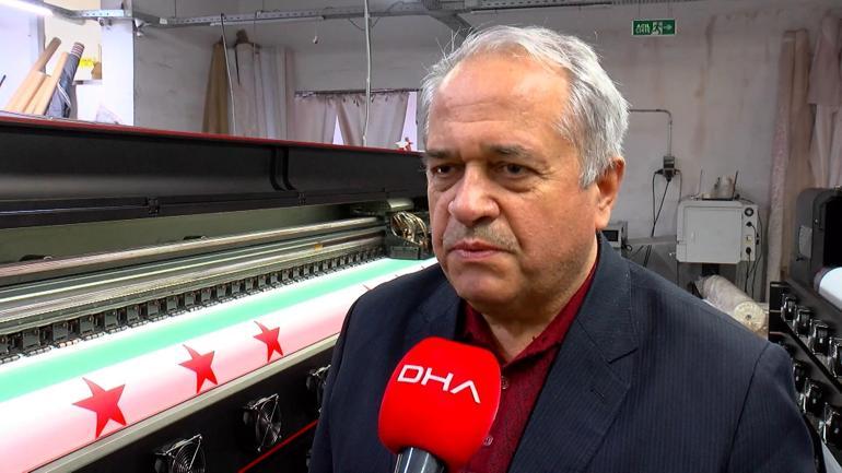 Suriyenin yeni bayrağı Türkiyede de üretiliyor: Şu ana kadar 1 milyona yakın bayrak imalatı yaptık