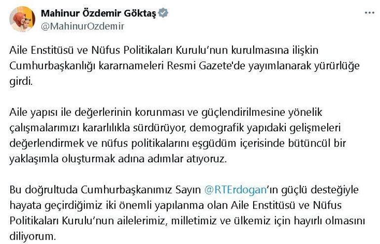 Cumhurbaşkanı Yardımcısı Yılmaz: Nüfus Politikaları Kurulu, kapsayıcı ve etkili politikalar üretecek